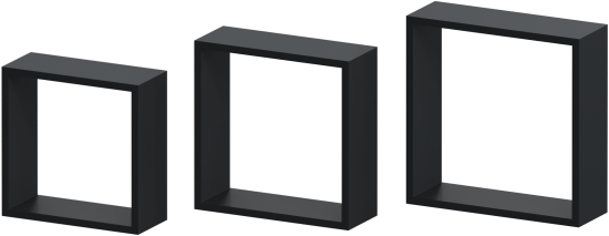 Полка настенная Spaceo 24x24 см/27x27 см/30x30 см МДФ цвет чёрный 3 шт