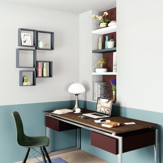 Полка настенная Spaceo 24x24 см/27x27 см/30x30 см МДФ цвет чёрный 3 шт