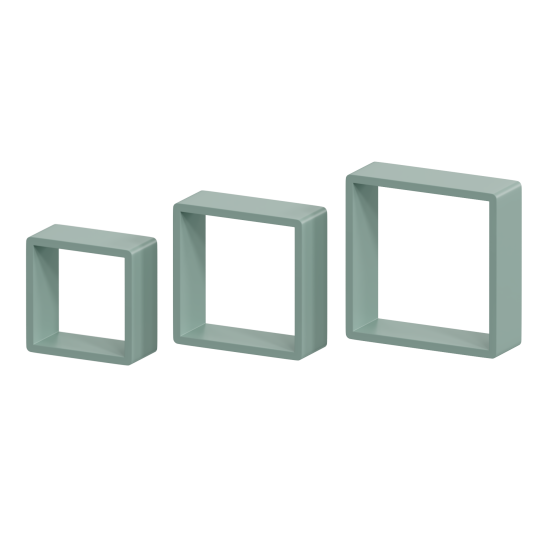 Полка настенная Spaceo 20x20 см/24x24 см/28x28 см МДФ цвет зеленый 3 шт