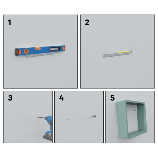 Полка настенная Spaceo 20x20 см/24x24 см/28x28 см МДФ цвет зеленый 3 шт