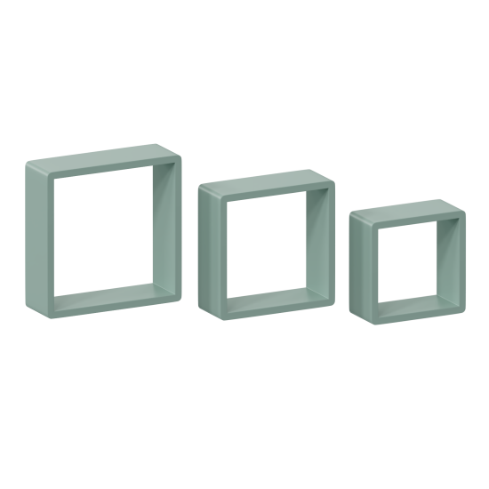 Полка настенная Spaceo 20x20 см/24x24 см/28x28 см МДФ цвет зеленый 3 шт