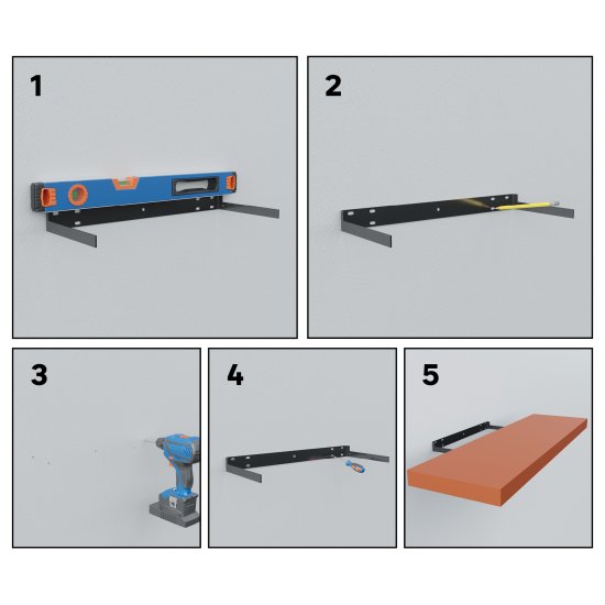 Полка настенная Spaceo Cotta 80x23.5 см МДФ цвет красный