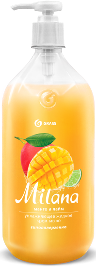 Жидкое крем-мыло Grass Milana Манго и лайм 1 л