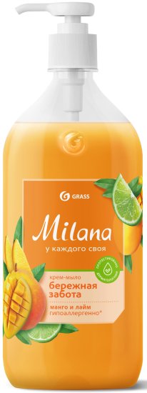 Жидкое крем-мыло Grass Milana Манго и лайм 1 л