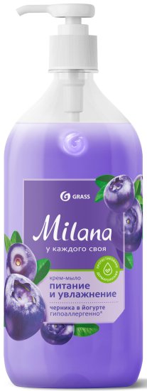 Жидкое крем-мыло Grass Milana Черника 1 л