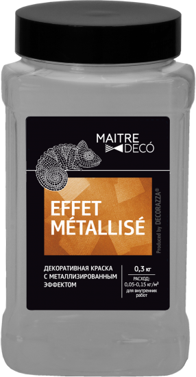 Краска декоративная Maitre Deco Effet Metallise Argent эффект металла 0.3 кг