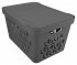 Ящик с крышкой DeLUXE 38x27.6x22 см 18 л полипропилен цвет серый