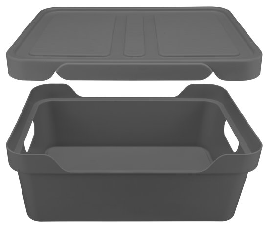 Ящик с крышкой Luxe 38x27.6x14 см 12 л полипропилен цвет серый