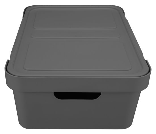 Ящик с крышкой Luxe 38x27.6x14 см 12 л полипропилен цвет серый