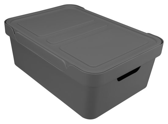 Ящик с крышкой Luxe 38x27.6x14 см 12 л полипропилен цвет серый