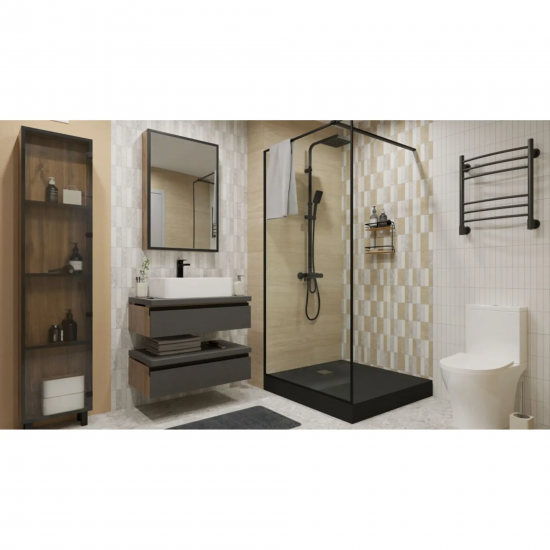 Столешница для ванной Scandi SC-60MS 60x4x47 см, искусственный камень, цвет матовый графит