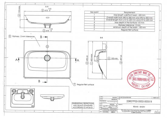 Раковина Sensea Remix встраиваемая 61 см