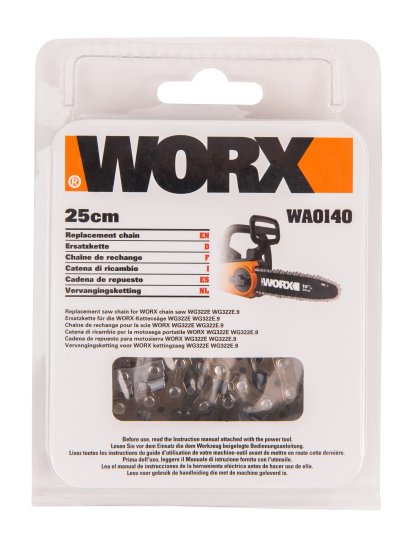 Цепь пильная WORX 40 звеньев, шаг 3/8 дюйма, паз 043 мм