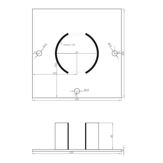 Оголовок для сваи винтовой d89 мм