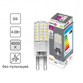 Лампа светодиодная Lexman G9 170-240 В 4.3 Вт прозрачная 600 лм нейтральный белый свет