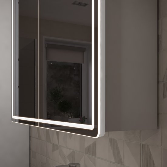 Шкаф зеркальный подвесной Vigo Look с подсветкой 80x80 см цвет белый