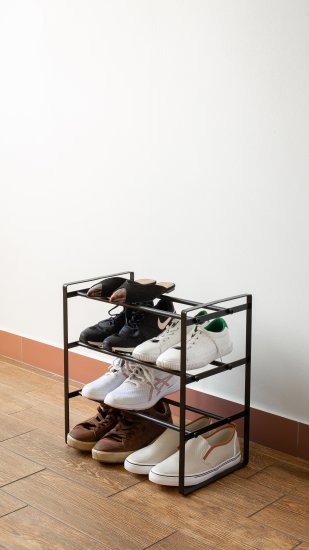 Этажерка для обуви Otto 70x45x25 см 3 полки сталь цвет чёрный