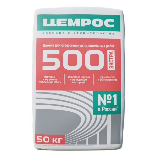 Цемент ЦЕМРОС М500 Д0 ЦЕМ I 42,5 50 кг