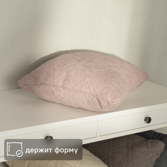 Подушка декоративная Linen Way 43x43 см замша пыльная роза