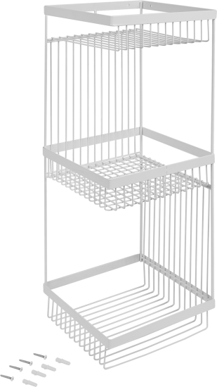 Полка для ванной Lemer Like трехъярусная прямая 20x20x52 см металл цвет белый