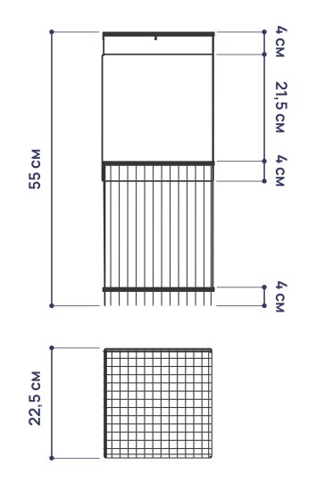 Полка для ванной Lemer Like трехъярусная прямая 20x20x52 см металл цвет белый