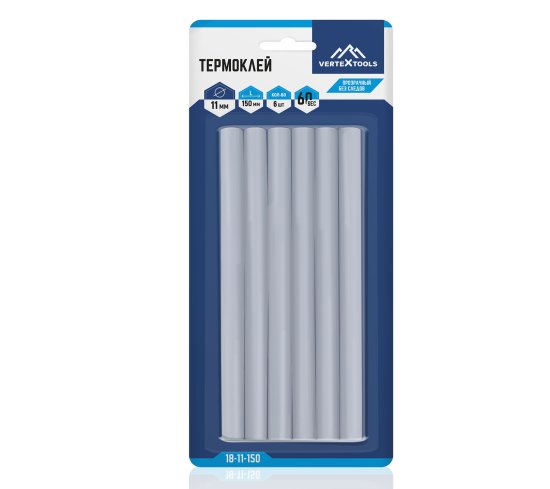 Стержни клеевые Vertextools 18-11-150 11x150 мм, 6 шт.