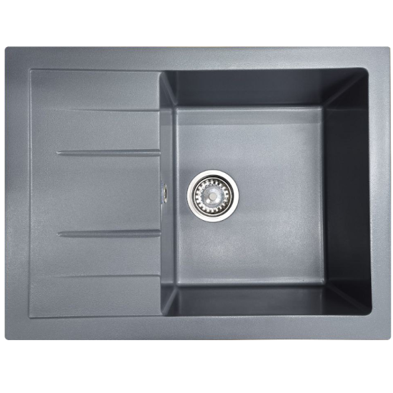 Мойка для кухни врезная с крылом Granfest Quadro GF-Q-650L 65x50 см глубина чаши 19 см мрамор цвет маренго