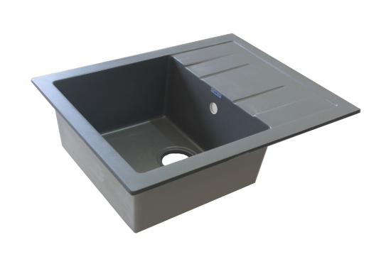 Мойка для кухни врезная с крылом Granfest Quadro GF-Q-650L 65x50 см глубина чаши 19 см мрамор цвет маренго