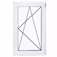 Окно пластиковое ПВХ VEKA одностворчатое 1170x600 мм (ВxШ) правое поворотно-откидное двуxкамерный стеклопакет белый/белый