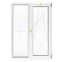 Окно пластиковое ПВХ VEKA двустворчатое 1200x1000 мм (ВхШ) двухкамерный стеклопакет белый/белый