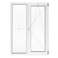 Окно пластиковое ПВХ VEKA двустворчатое 1410x1160 мм (ВхШ) двухкамерный стеклопакет белый/белый