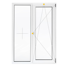 Окно пластиковое ПВХ VEKA двустворчатое 1410x1160 мм (ВхШ) двухкамерный стеклопакет белый/белый