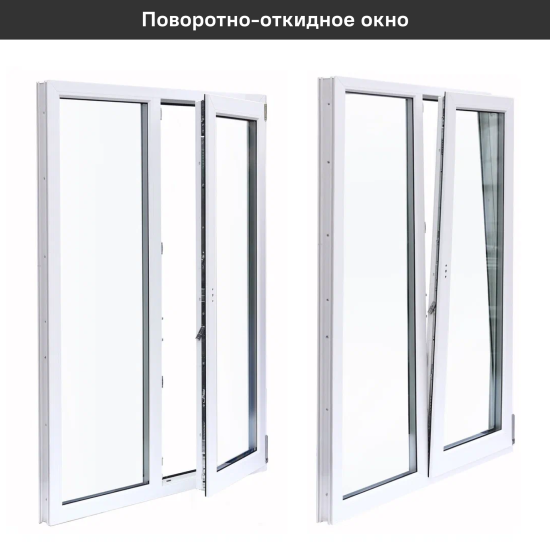 Окно пластиковое ПВХ VEKA двустворчатое 1410x1160 мм (ВхШ) двухкамерный стеклопакет белый/белый