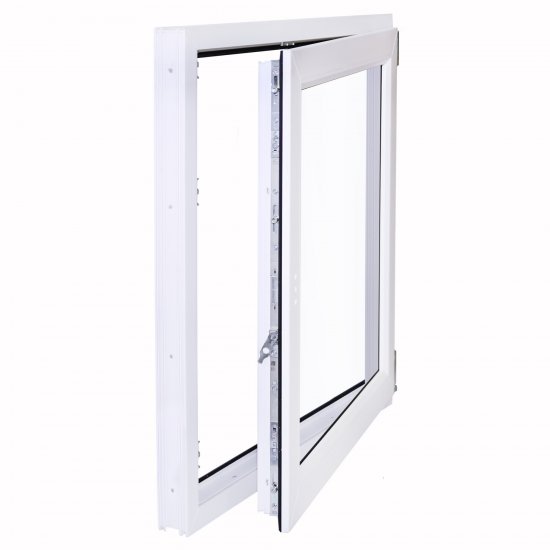 Окно пластиковое ПВХ VEKA одностворчатое 870x900 мм (ВxШ) правое поворотно-откидное двуxкамерный стеклопакет белый/белый