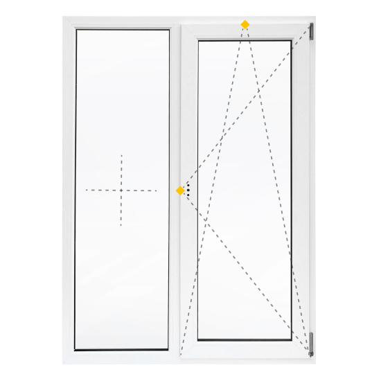 Окно пластиковое ПВХ VEKA двустворчатое 1270x1000 мм (ВхШ) однокамерный стеклопакет белый/белый