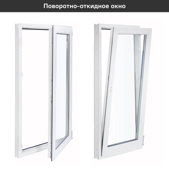 Окно пластиковое ПВХ VEKA одностворчатое 870x600 мм (ВхШ) левое поворотно-откидное однокамерный стеклопакет белый/белый