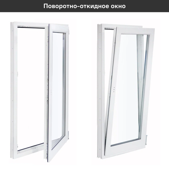 Окно пластиковое ПВХ VEKA одностворчатое 870x600 мм (ВхШ) левое поворотно-откидное двухкамерный стеклопакет белый/белый