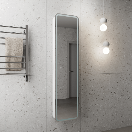 Шкаф зеркальный подвесной Elmer 40x160 см цвет белый