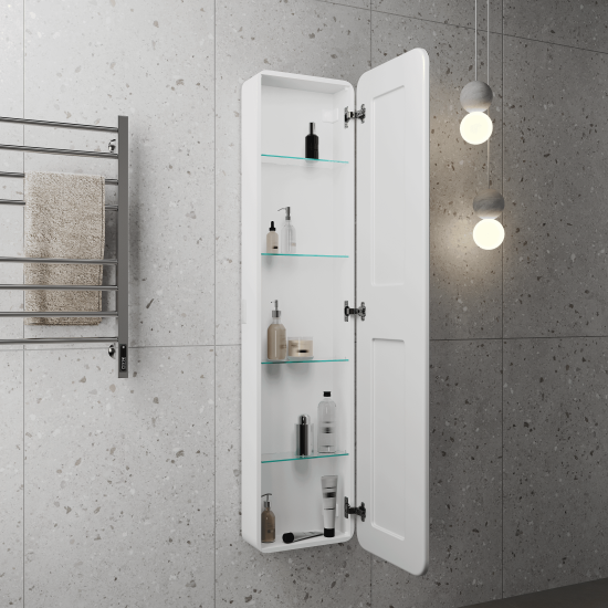 Шкаф зеркальный подвесной Elmer 40x160 см цвет белый