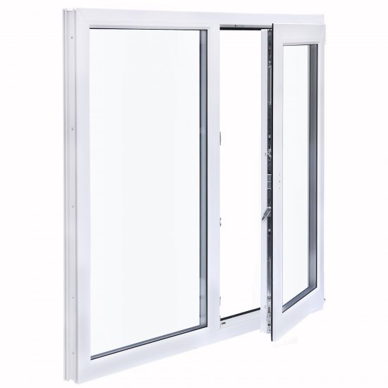 Окно пластиковое ПВХ VEKA двустворчатое 1270x1200 мм (ВxШ) однокамерный стеклопакет белый/белый
