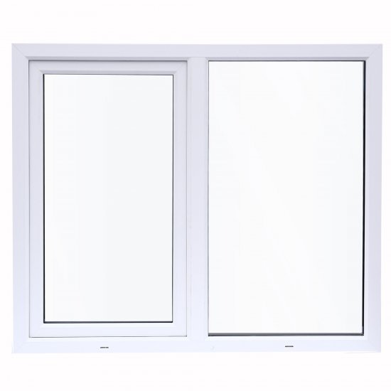 Окно пластиковое ПВХ VEKA двустворчатое 1270x1200 мм (ВxШ) однокамерный стеклопакет белый/белый