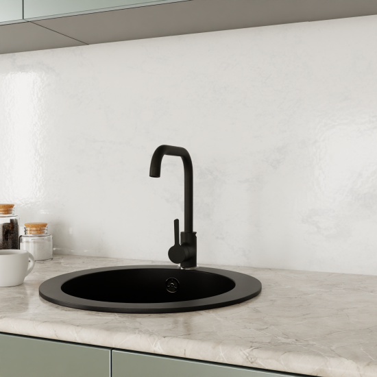 Смеситель для кухни Esko K37 общая высота 32.5 см цвет чёрный