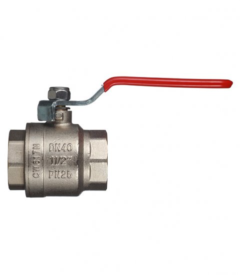 Кран шаровой латунный Valtec Base 1 1/2 ВР(г) х 1 1/2 ВР(г) ручка прямой (VT.214.N.08)