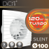 Вентилятор осевой вытяжной Diciti Silent 4C Turbo D100 мм 36 дБ 120 м³/ч обратный клапан цвет белый
