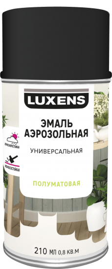 Эмаль аэрозольная декоративная Luxens сатинированная цвет черный 210 мл