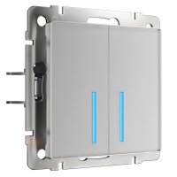 Умный выключатель сенсорный Werkel Minimir Home (a048324) двухклавишный скрытая установка серебро