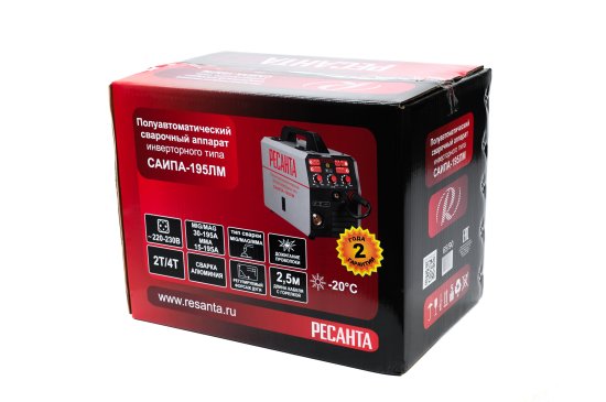 Сварочный полуавтомат инверторный Ресанта САИПА195ЛМ, 200 А, до 5 мм