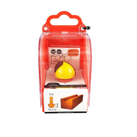 Фреза по дереву пазовая галтельная 553342 25.4x15 мм хвостовик 8 мм