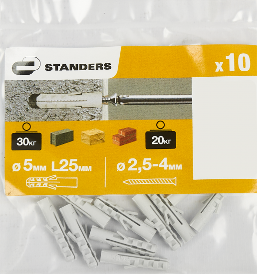 Дюбель распорный Standers PND нейлон 5x25 мм 10 шт.