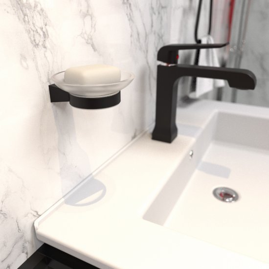 Мыльница Fixsen Trend стекло/сталь цвет черный